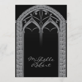 Donk Offbeat Gothic Threadding Invitation Kaart