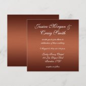 Donk Ombre penseded Copper Wedding Kaart (Voorkant / Achterkant)