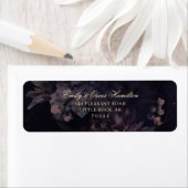 Donk Paars Floral Gothic Boho Return Address Etiket (Insitu)