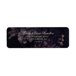 Donk Paars Floral Gothic Boho Return Address Etiket