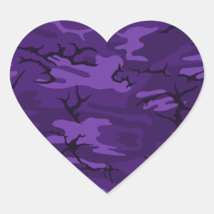 Donk Paarse Camo Heart Sticker