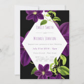 Donk Paarse Emerald Green Floral Wedding Modern Kaart (Voorkant)
