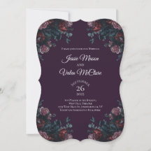 Donk Paarse Floral Elegant Wedding Maroon Mauve