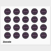 Donk Paarse Floral Elegant Wedding Maroon Mauve Ronde Sticker (Vel)