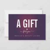 Donk Paarse Ombre Romantic Heart Editable Voucher (Voorkant)