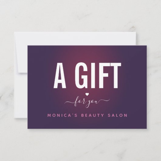 Donk Paarse Ombre Romantic Heart Editable Voucher (Voorkant)