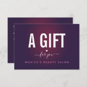 Donk Paarse Ombre Romantic Heart Editable Voucher (Voorkant / Achterkant)