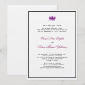Donk Paarse Orchid Invitation Kaart (Voorkant / Achterkant)