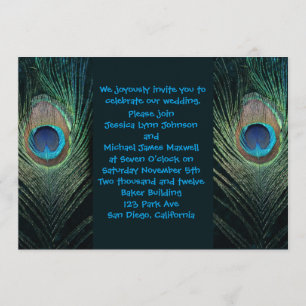 Donk Peacock Wedding Invitation Kaart