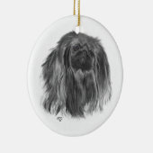 Donk Pekingese Keramisch Ornament (Rechts)