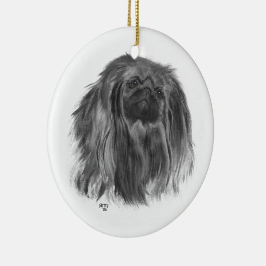 Donk Pekingese Keramisch Ornament (Rechts)