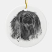 Donk Pekingese Keramisch Ornament (Voorkant)