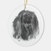 Donk Pekingese Keramisch Ornament (Links)