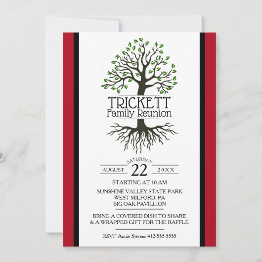 Donk Red Family Tree-reünie Kaart (Voorkant)