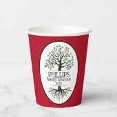 Donk Red Family Tree-reünie Papieren Bekers (Achterkant)