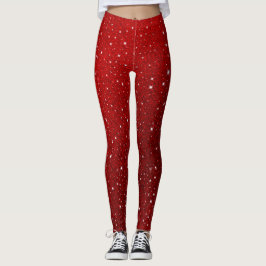 Donk Red Glittering Beauful Trendy Elegant Leggings