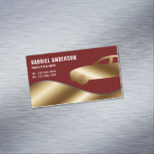 Donk Red Gold Luxury Car Hire Chauffeur Magnetisch Visitekaartje (Voorbeeld)