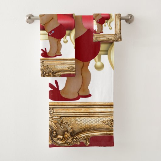 Donk Red Gold Royal Prince Teddy Bear Custom Bad Handdoek (Insitu)