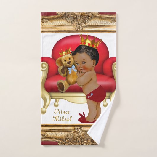 Donk Red Gold Royal Prince Teddy Bear Custom Bad Handdoek (Handdoek)