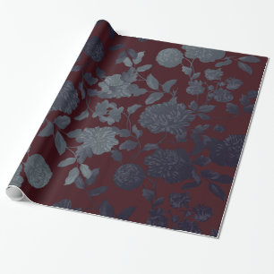 Donk Red Ombre Modern  Floral Cadeaupapier
