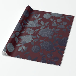 Donk Red Ombre Modern Floral Cadeaupapier