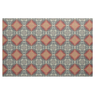 Donk Red Oranje Taupe Beige Brown Ethnic Kijk Stof