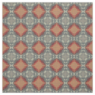 Donk Red Oranje Taupe Beige Brown Ethnic Kijk Stof