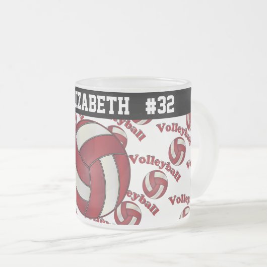 Donk Red Volleyball | Personaliseren Matglas Koffiemok (Voorkant rechts)