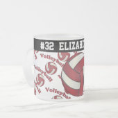 Donk Red Volleyball | Personaliseren Matglas Koffiemok (Voorkant links)