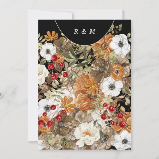 Donk Romantic Moody Floral Dramatic Black Kaart (Achterkant)