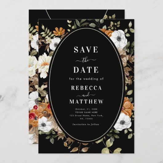 Donk Romantic Moody Floral Dramatic Black Kaart (Voorkant / Achterkant)