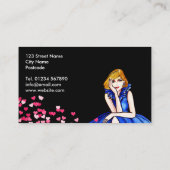 Donk Royal Blue Cocktail Gown Mode Pink Hearts Visitekaartje (Achterkant)