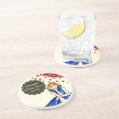 Donk Royal Blue Cocktail Gown Vrijgezellenfeest Zandsteen Onderzetter (Zijkant)