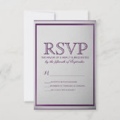 Donk Royal Paars Outline on Gray Gradient RSVP Kaartje (Voorkant)
