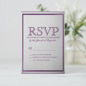 Donk Royal Paars Outline on Gray Gradient RSVP Kaartje (Staand voorkant)