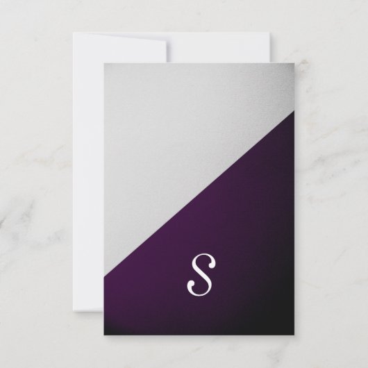 Donk Royal Paars Outline on Gray Gradient RSVP Kaartje (Achterkant)