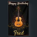 Donk Sensual  Acoustic Guitar Birthday Spandoek<br><div class="desc">Donkere Sensual  Acoustic Guitar Birthday Banner. Geweldig voor een Masculine Guitar Player of Musician Birthday Party ©Miss Sassy Party</div>