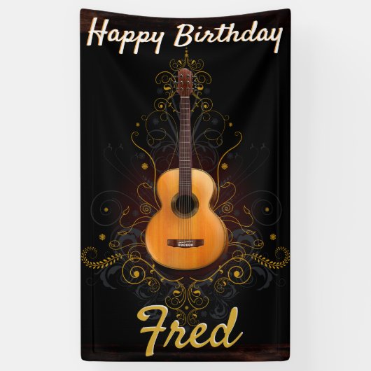 Donk Sensual Acoustic Guitar Birthday Spandoek (Verticaal)