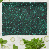 Donk Turquoise Blue Green Glitter Theedoek (Gevouwen)