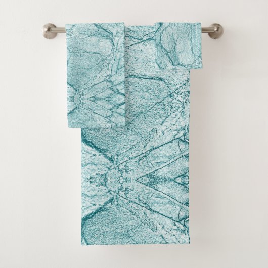 Donk Turquoise Marble Kijk Bad Handdoek (Insitu)