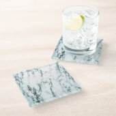 Donk Turquoise Vein Marble Kijk Glazen Onderzetter (Schuin)