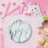 Donk Turquoise Vein Marble Kijk Papieren Bordje (Feest)