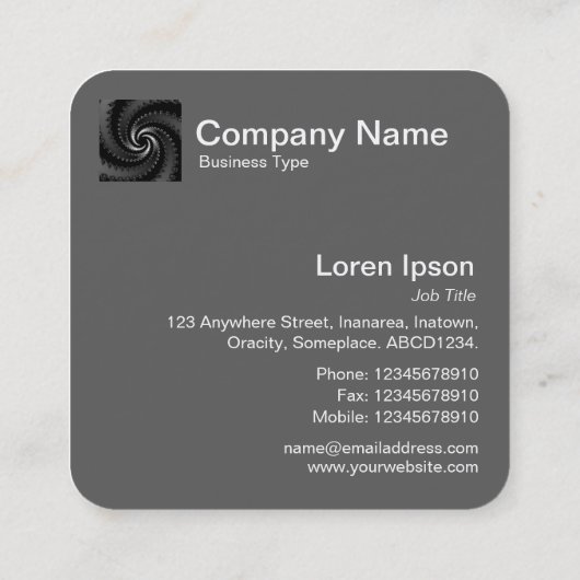 Donk Vortex Fractal Vierkante Visitekaartje (Achterkant)