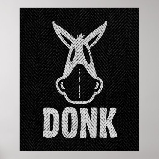 DONK - wit op zwart - Poster (Voorkant)