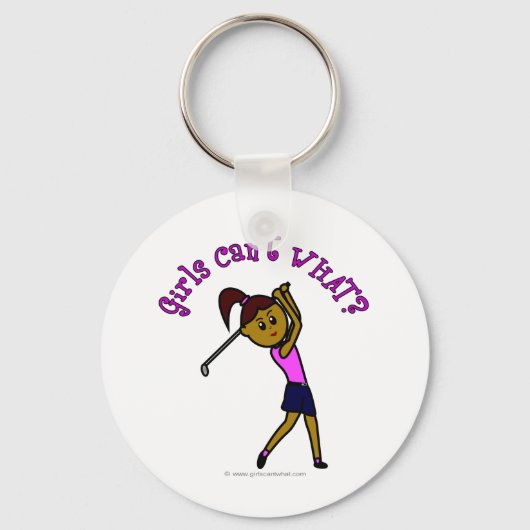 Donk Woman Golfer Sleutelhanger (Voorkant)