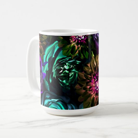 Donk Wonderland Bold Glamor Floral Flowers Koffiemok (Voorkant links)