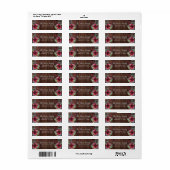 Donk Wood Red Poinsettia Holly Berries Label (Full Sheet)