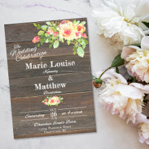Donk Wood Rustic Flower Wedding Invitation