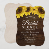 Donk Wood Sunflower Bridal Shower Invitation Kaart (Voorkant / Achterkant)
