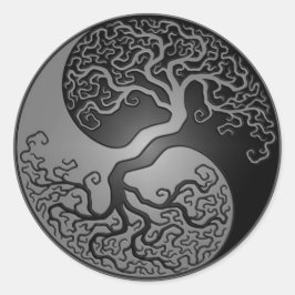 Donk Yin Yang Tree Ronde Sticker
